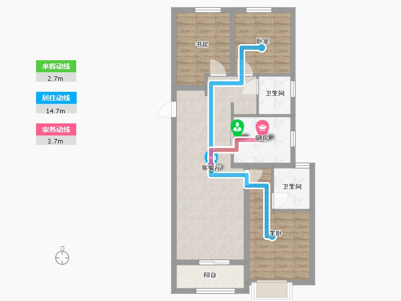 陕西省-咸阳市-融创御河宸院-92.80-户型库-动静线