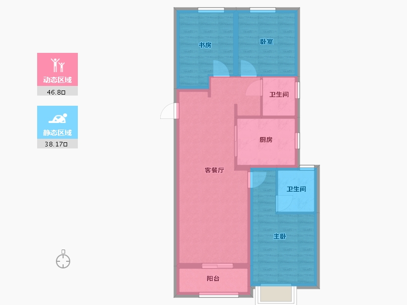 陕西省-咸阳市-融创御河宸院-92.80-户型库-动静分区