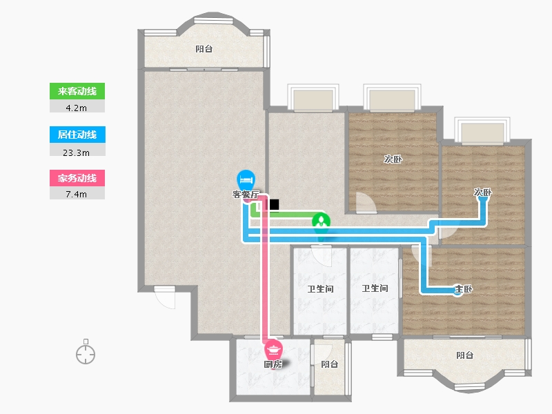 四川省-成都市-懋园国际商住城-130.40-户型库-动静线