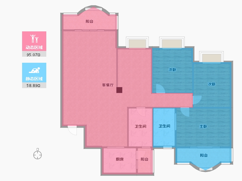 四川省-成都市-懋园国际商住城-130.40-户型库-动静分区