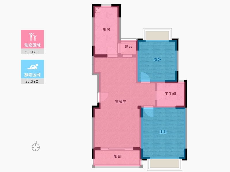 四川省-成都市-绿地紫瑞里-72.00-户型库-动静分区