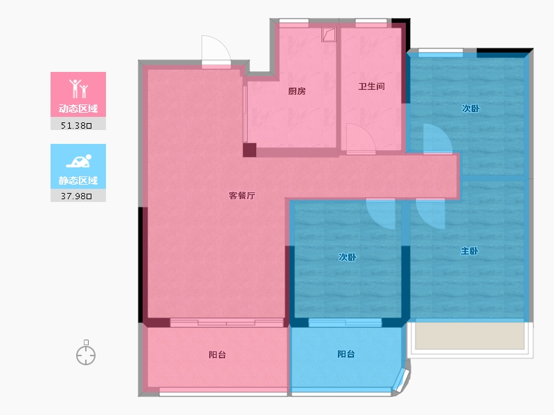 江苏省-扬州市-华建天祥-79.20-户型库-动静分区