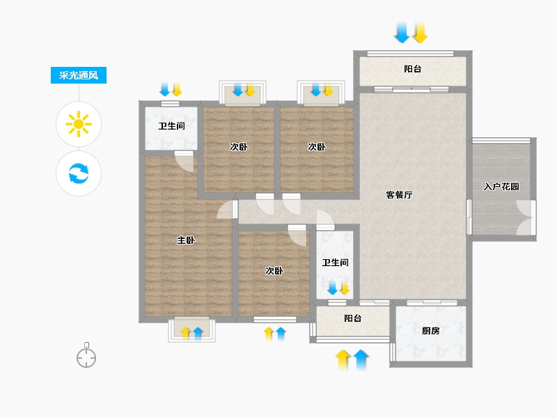 湖南省-邵阳市-天坤城南郡-150.00-户型库-采光通风