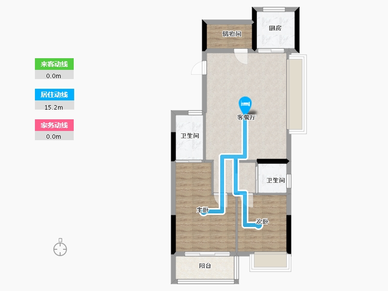 浙江省-杭州市-中天雅境公寓-71.55-户型库-动静线