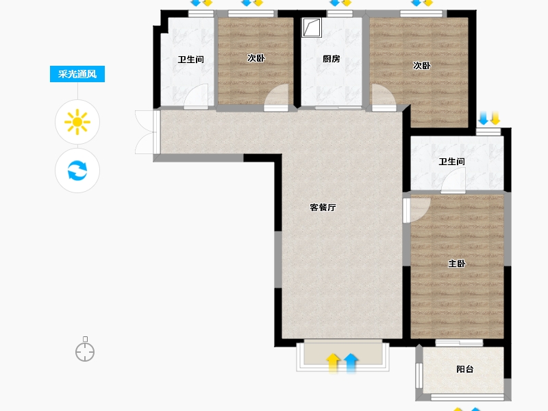 山东省-德州市-华中华园-94.40-户型库-采光通风