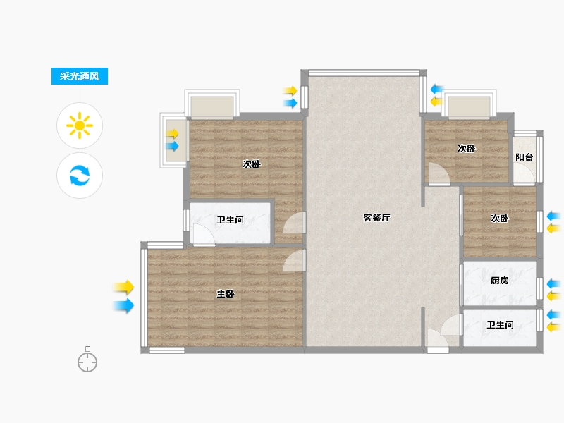 广东省-深圳市-俊景豪园-116.62-户型库-采光通风