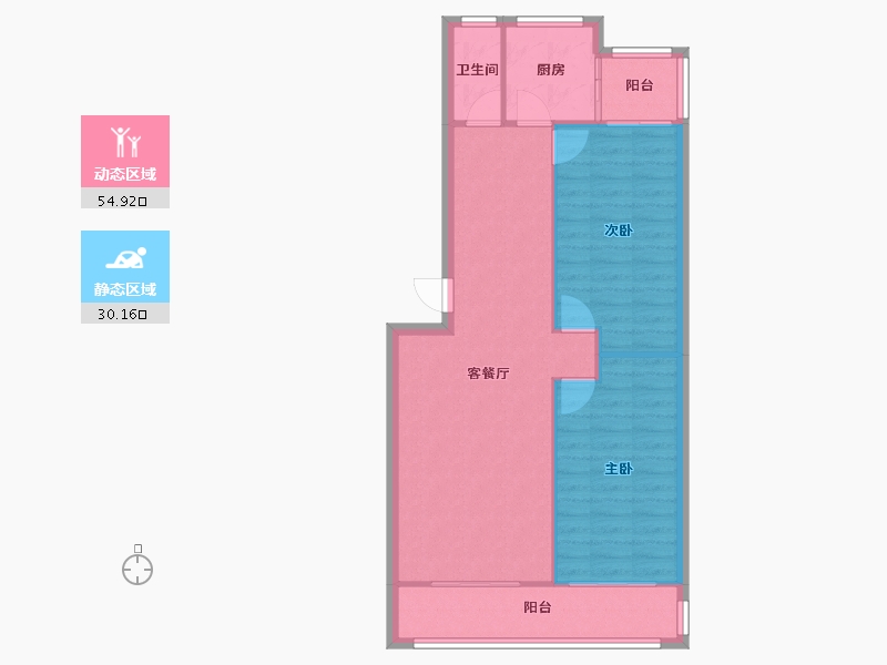 河北省-保定市-果品宿舍-76.80-户型库-动静分区