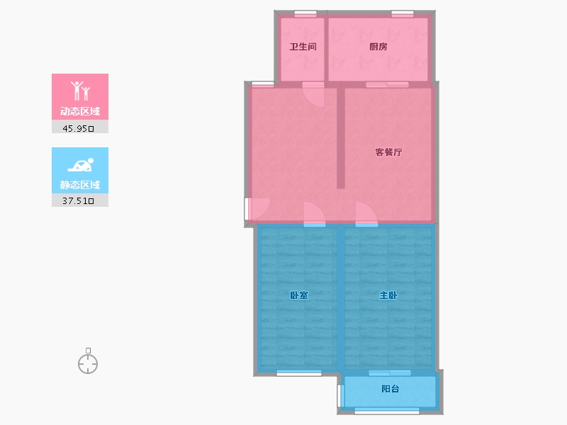 北京-北京市-碣石坪社区-72.30-户型库-动静分区