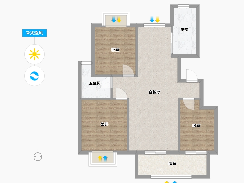 江西省-景德镇市-美院星城-78.57-户型库-采光通风