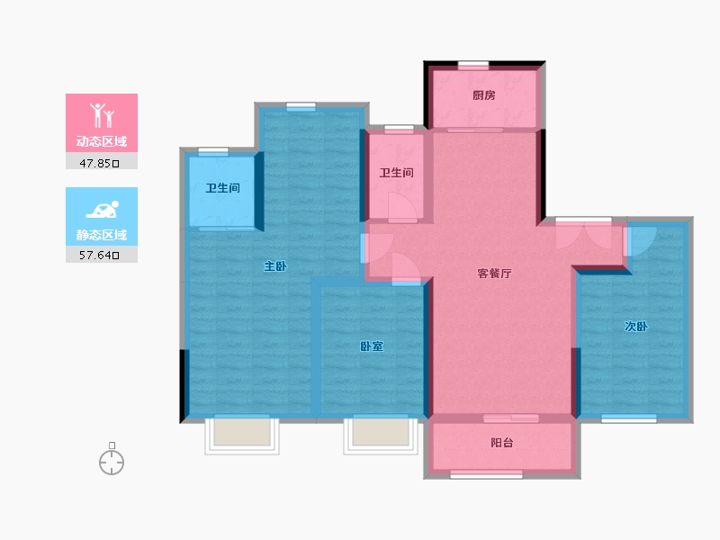 河北省-衡水市-悦湖庄园-105.60-户型库-动静分区