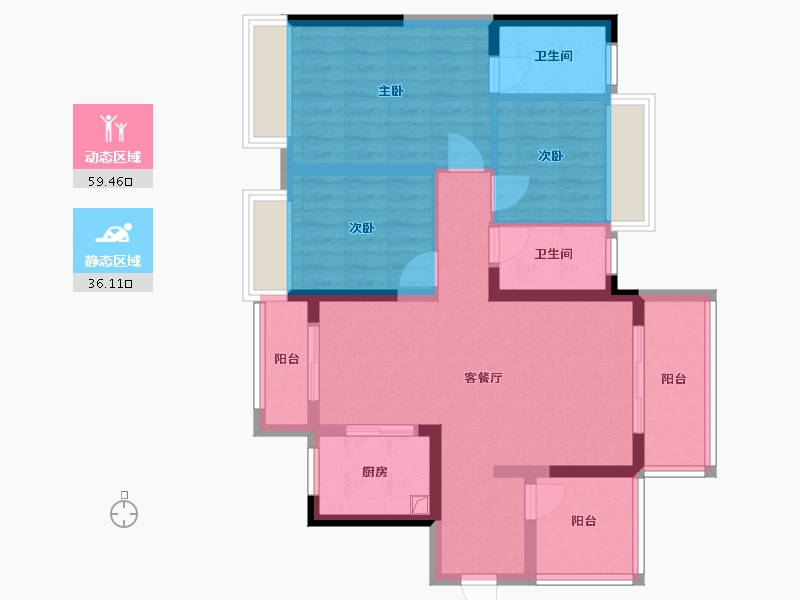 广东省-惠州市-中交和风春岸-87.62-户型库-动静分区