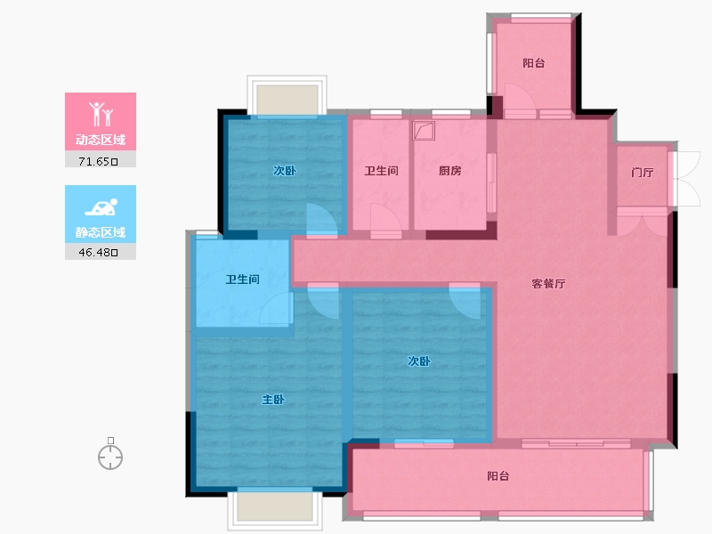 湖南省-邵阳市-福祥佳苑-116.00-户型库-动静分区