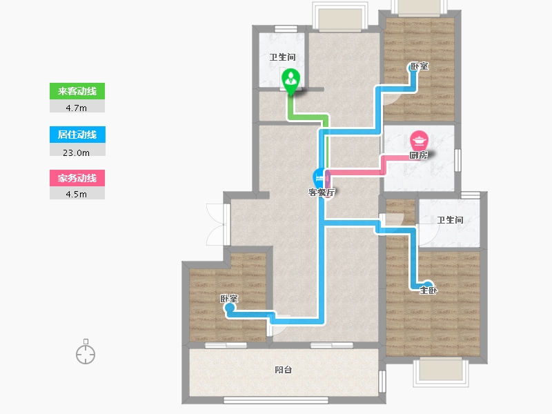 江苏省-苏州市-建发朗云-100.38-户型库-动静线