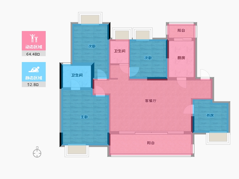 四川省-成都市-未来城-113.60-户型库-动静分区