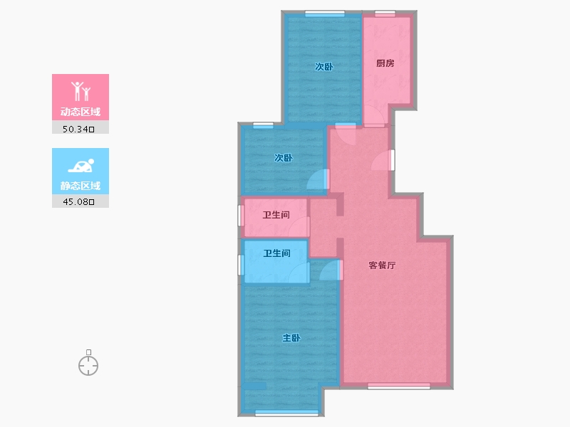 北京-北京市-三元德宏兴宏雅苑-97.04-户型库-动静分区