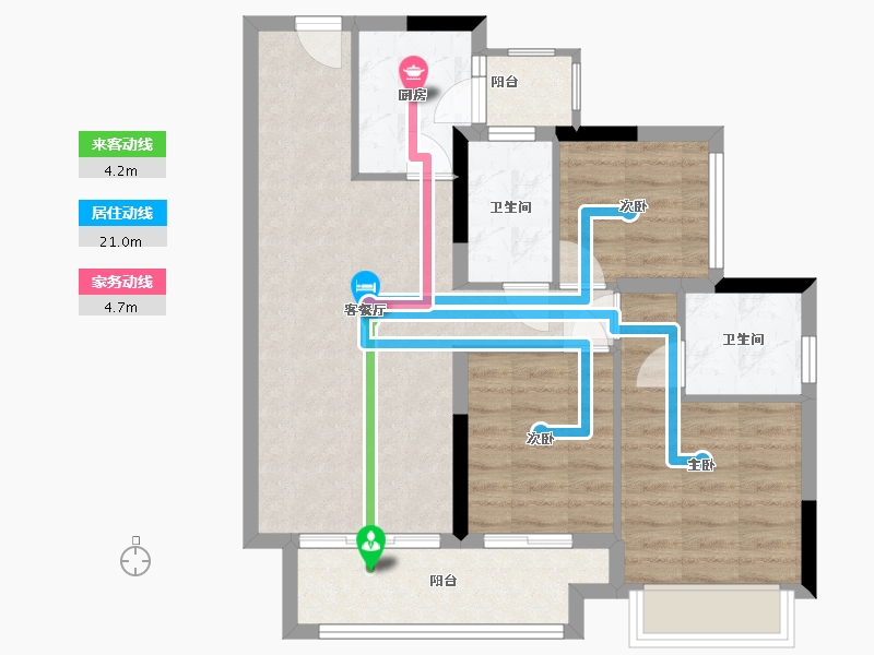 四川省-内江市-万达内江文旅城-76.80-户型库-动静线