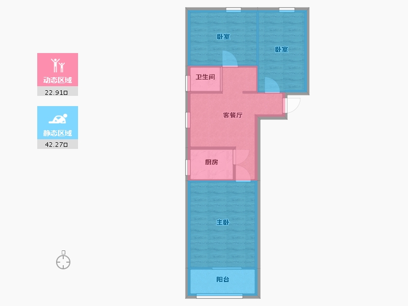 北京-北京市-月坛西小区-63.20-户型库-动静分区