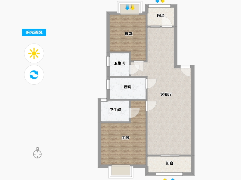 浙江省-温州市-恒大逸合城-81.60-户型库-采光通风