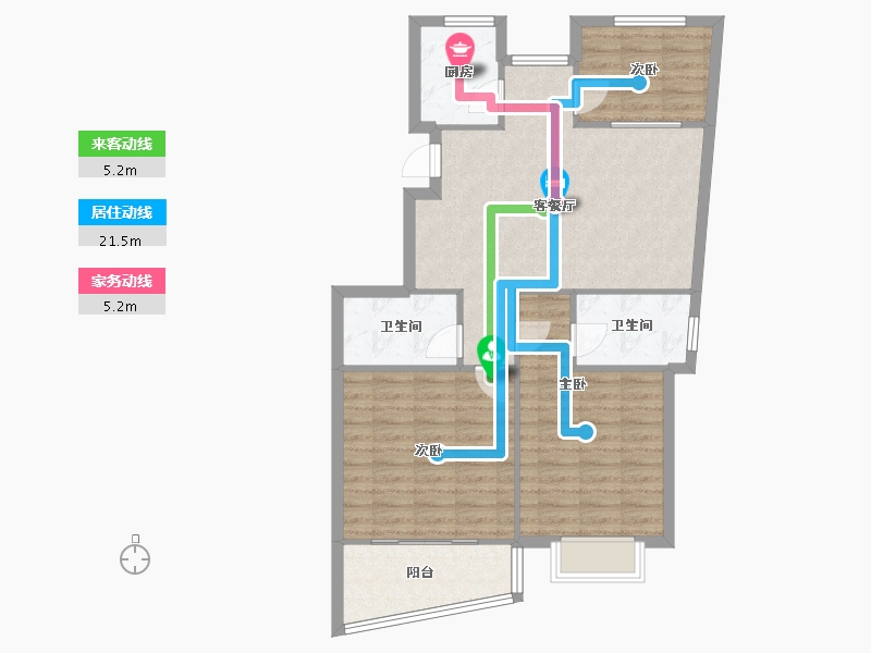 山东省-青岛市-北海佳苑-92.71-户型库-动静线