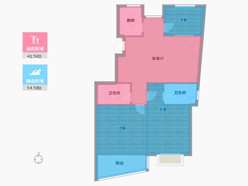 山东省-青岛市-北海佳苑-92.71-户型库-动静分区