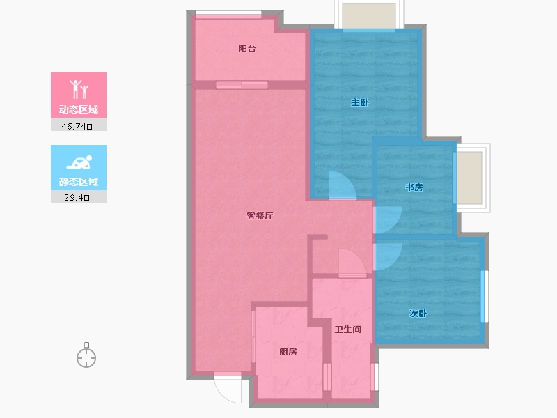 重庆-重庆市-江南城-75.00-户型库-动静分区