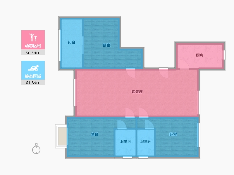 河北省-沧州市-瀛安佳苑-101.11-户型库-动静分区