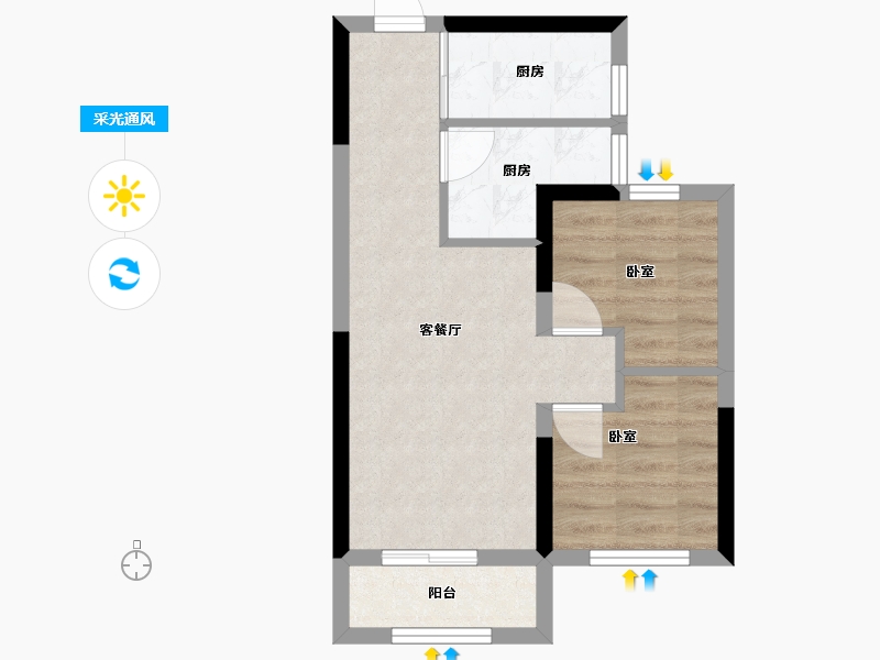 河北省-石家庄市-保利天汇-51.00-户型库-采光通风