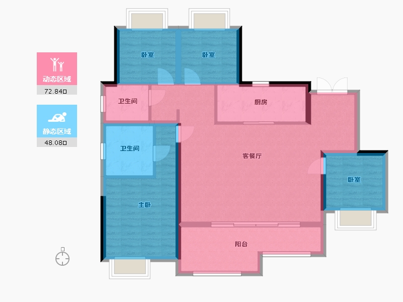 四川省-成都市-新川印-114.40-户型库-动静分区