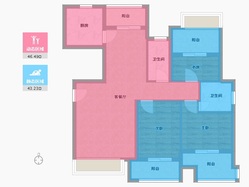 福建省-宁德市-水岸阳光-88.00-户型库-动静分区