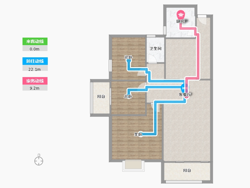 福建省-龙岩市-卧龙小区-106.80-户型库-动静线