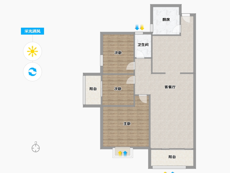 福建省-龙岩市-卧龙小区-106.80-户型库-采光通风