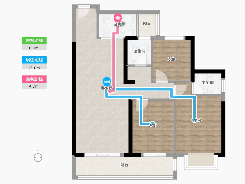 广西壮族自治区-南宁市-明仕公园府-87.00-户型库-动静线