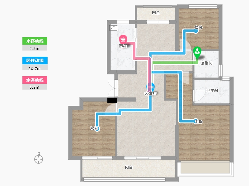 浙江省-衢州市-揽月湾-85.00-户型库-动静线