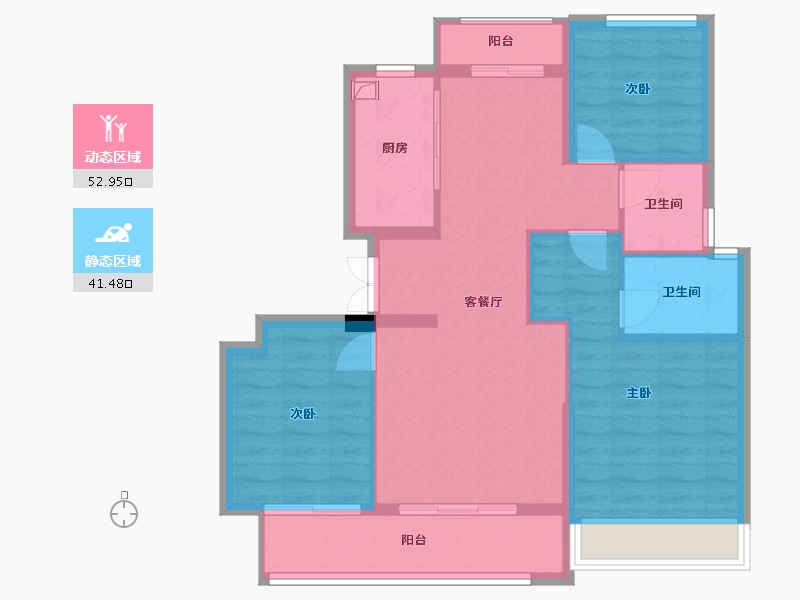 浙江省-衢州市-揽月湾-85.00-户型库-动静分区