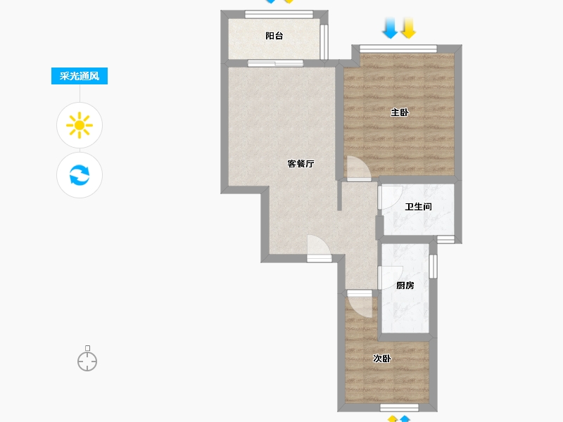 天津-天津市-新城青樾园-61.68-户型库-采光通风