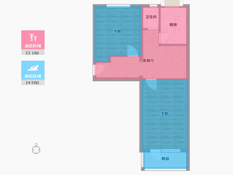 北京-北京市-富强东里-51.99-户型库-动静分区