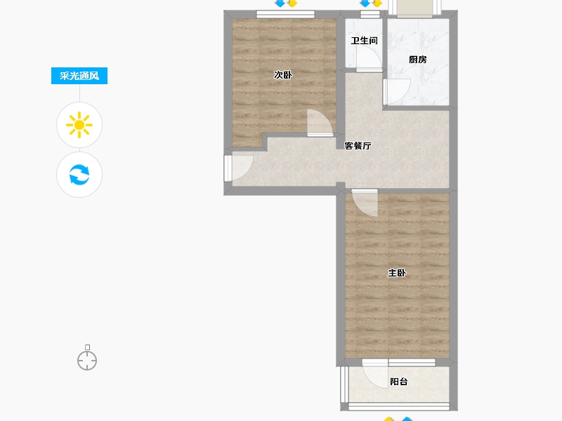 北京-北京市-富强东里-51.99-户型库-采光通风