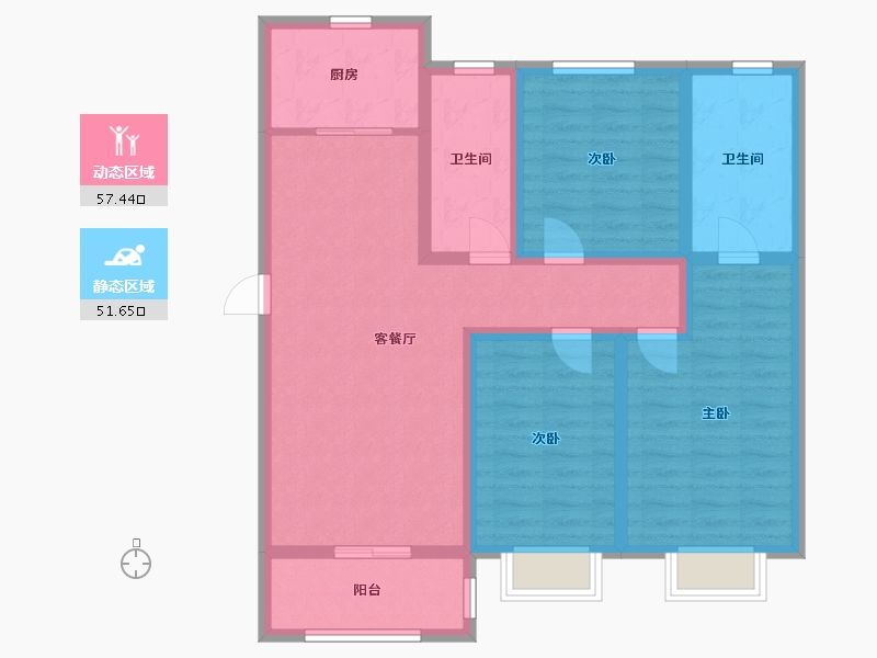 山西省-运城市-弘丰源天玺城-105.00-户型库-动静分区