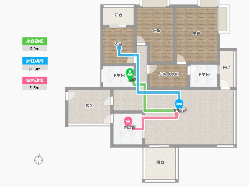 江苏省-无锡市-珀丽南岸-136.00-户型库-动静线