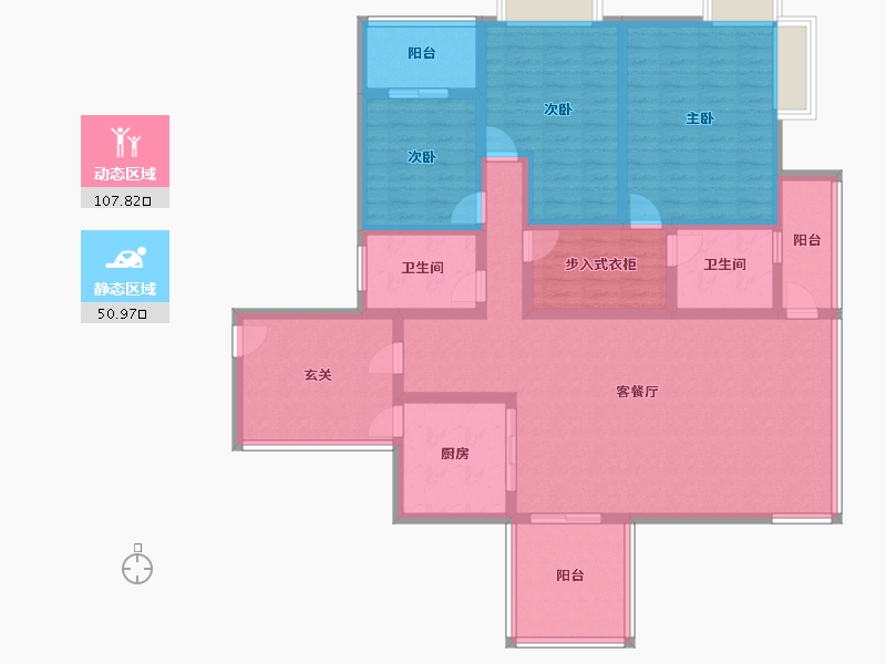 江苏省-无锡市-珀丽南岸-136.00-户型库-动静分区