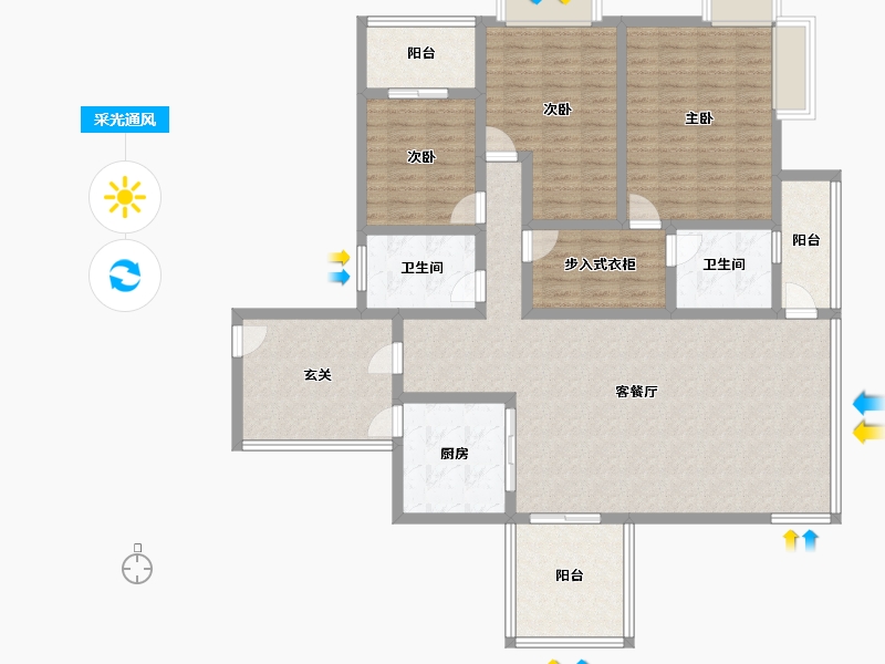 江苏省-无锡市-珀丽南岸-136.00-户型库-采光通风