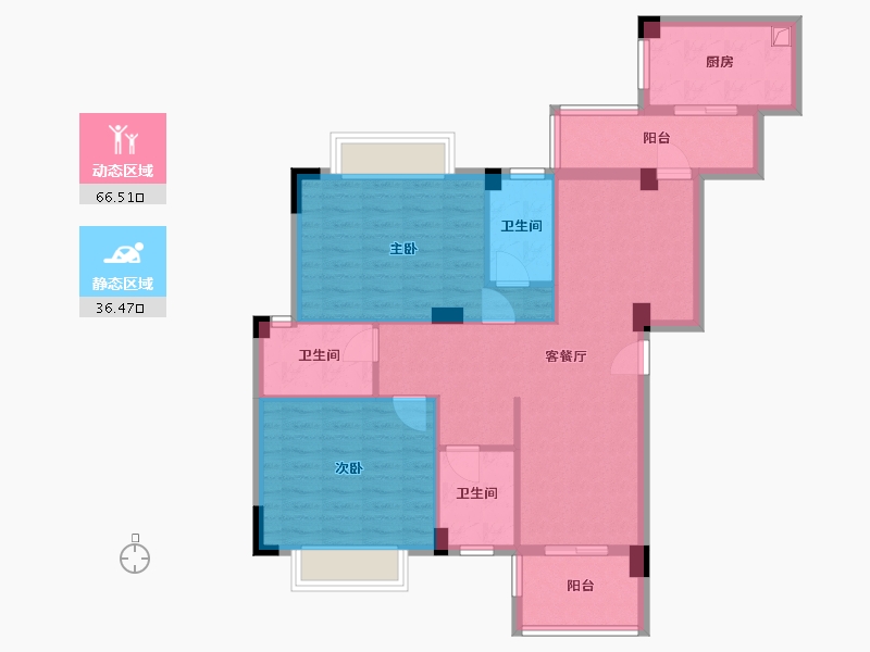 广西壮族自治区-南宁市-恒大苹果园-114.72-户型库-动静分区