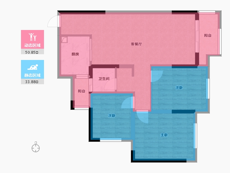 重庆-重庆市-协信星都会-73.87-户型库-动静分区