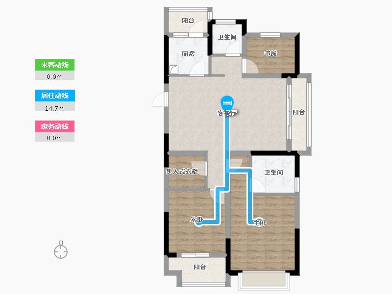 浙江省-宁波市-建邦璟誉府城市展厅-94.40-户型库-动静线