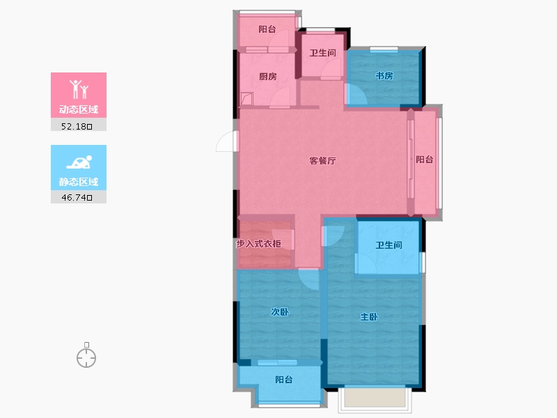 浙江省-宁波市-建邦璟誉府城市展厅-94.40-户型库-动静分区