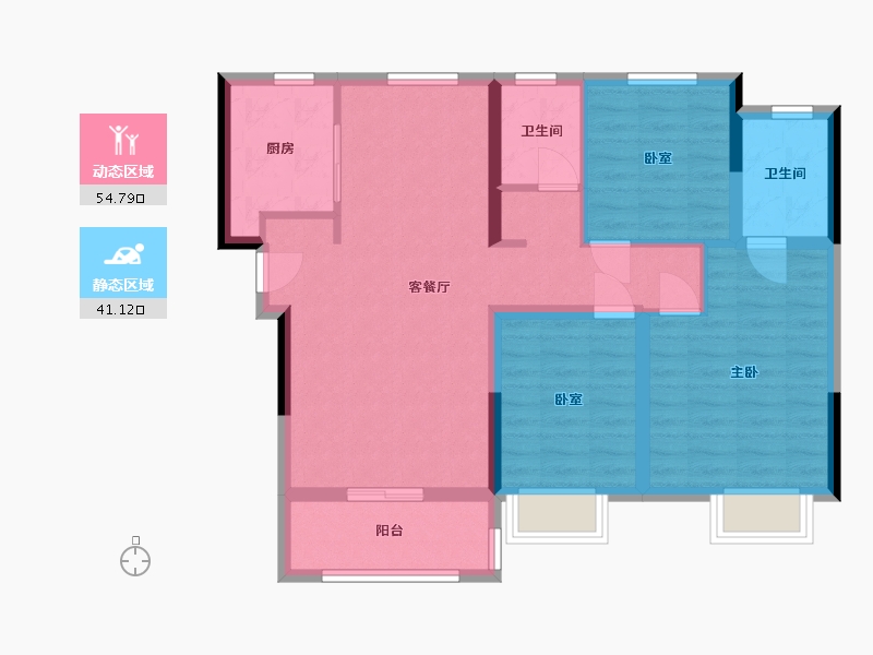 河南省-驻马店市-绿地天中城际空间站-85.20-户型库-动静分区