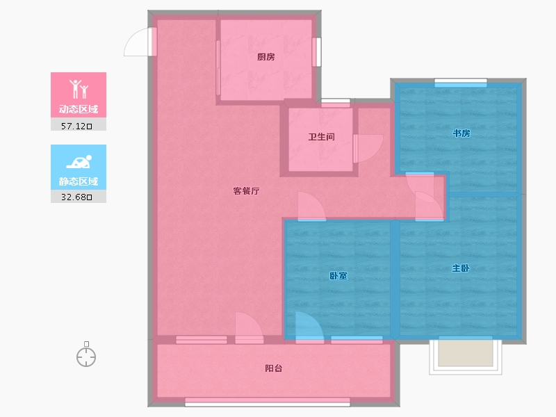 江苏省-南通市-海奕丰茂府-80.00-户型库-动静分区