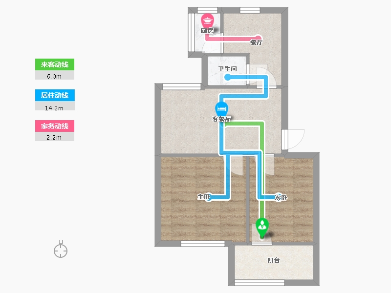 江苏省-常州市-兰翔新村-50.90-户型库-动静线