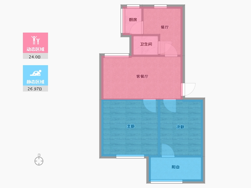 江苏省-常州市-兰翔新村-50.90-户型库-动静分区