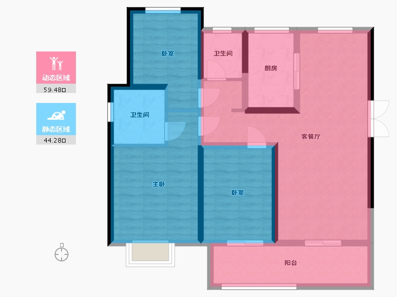 河南省-郑州市-永威枫香庭-东院-108.00-户型库-动静分区